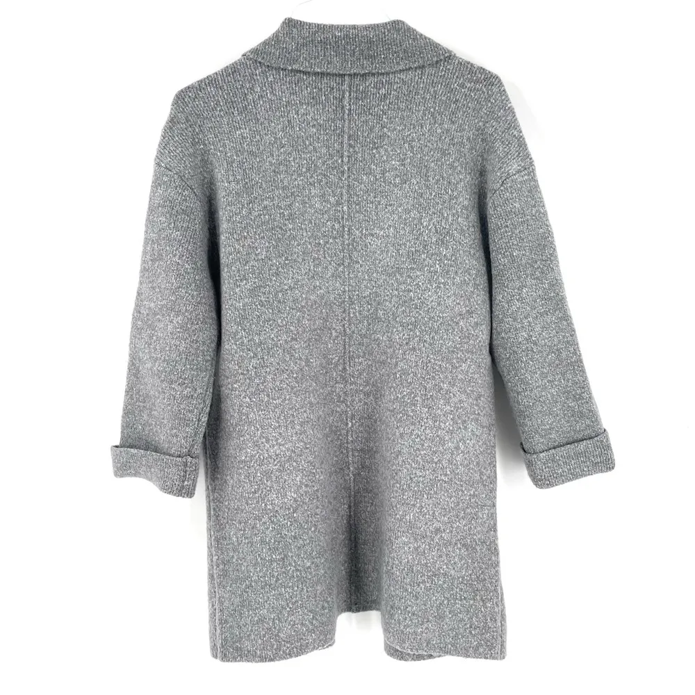 Anthropologie Moth Angie Gray Knit Open Front Cardigan Coat Heavy Sweater - Image 6
