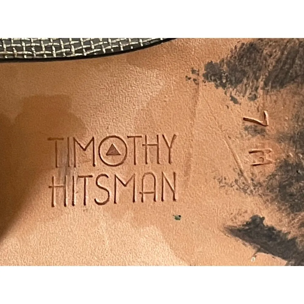 Timothy Hitsman Anchor Accented Silver Mesh Flats size 7 - Image 9