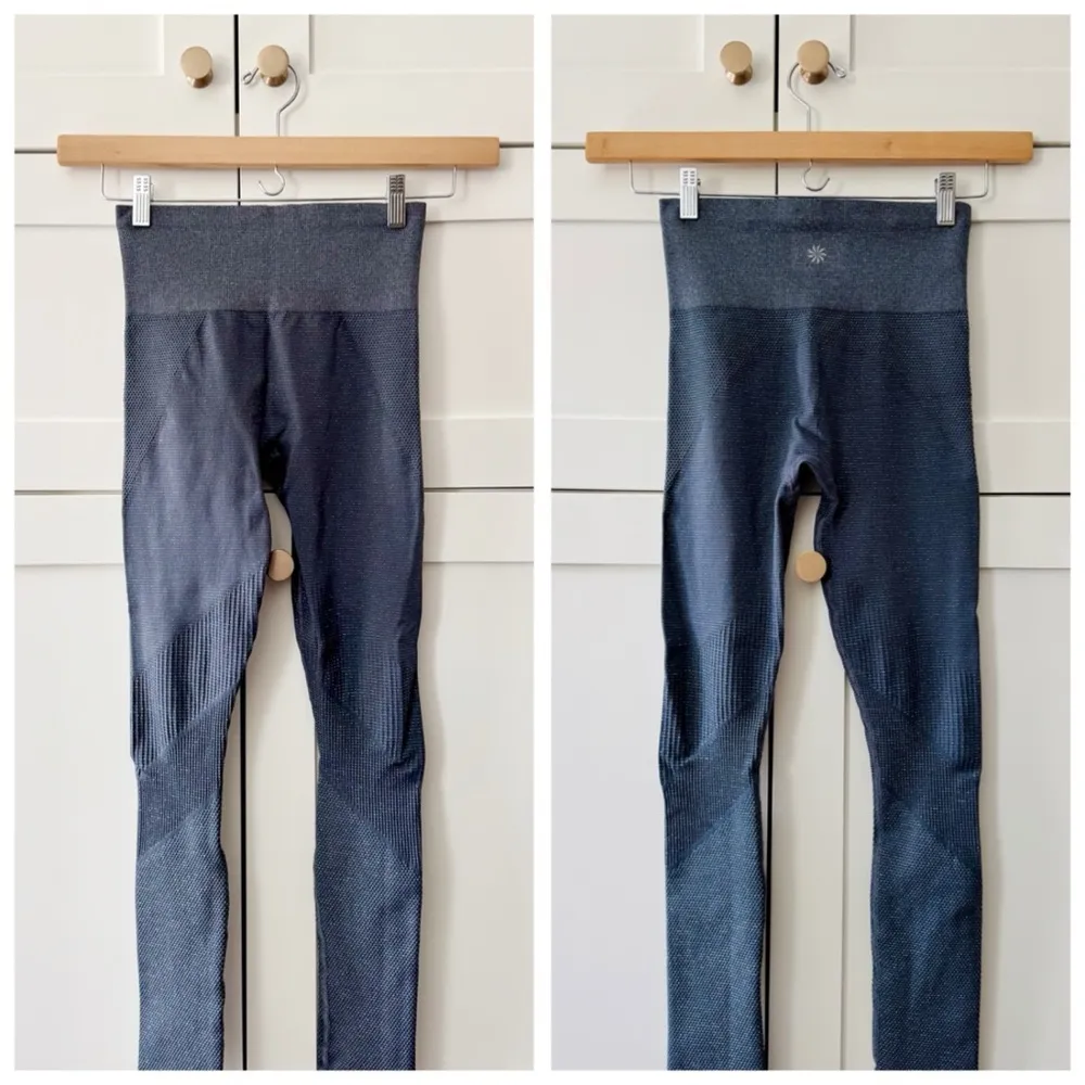 ATHLETA Shimmer Seamless Tight Leggings, High Rise Charcoal Grey Heather sz. S - Image 14