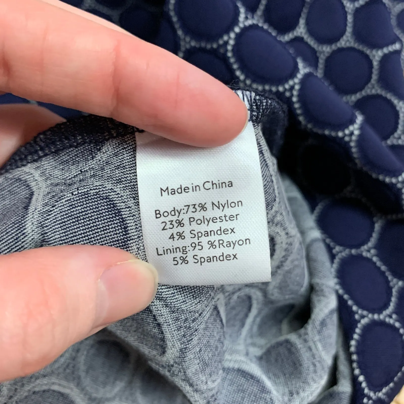 Leota‎ Circle Print Skirt Womens Size 3X Navy Pockets Stretch Elastic Waist NWT - Image 5