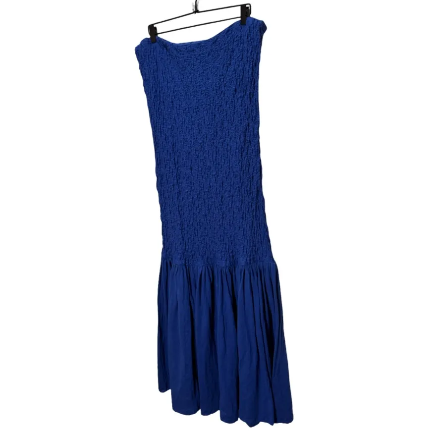 Celandine Strapless Popcorn Midi Dress - Bright Cobalt XL - Image 7