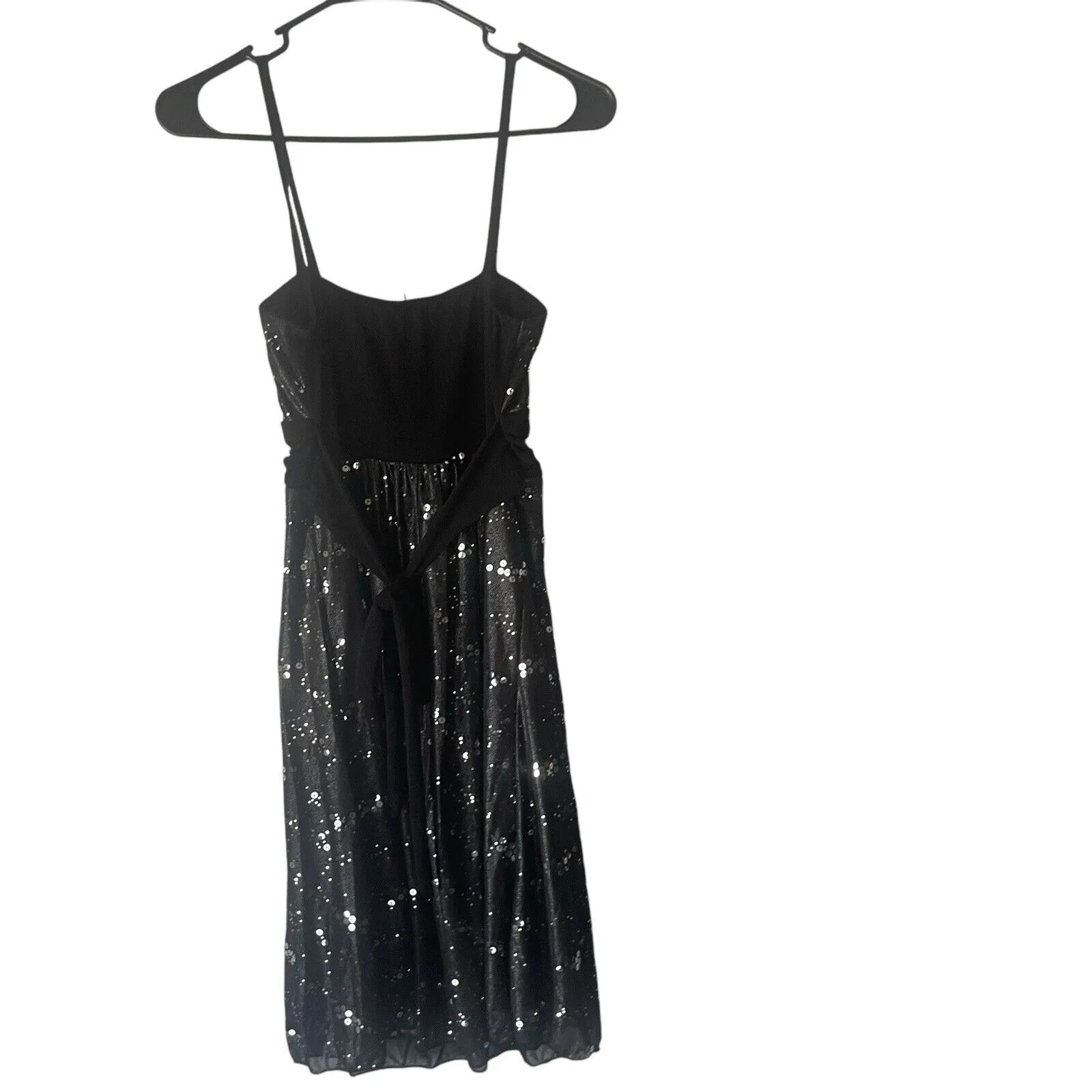 Rockin‎ Town Y2k 2000s Size Small Sequin Whymsical Feather Mini Going Out Dress Green - Image 5