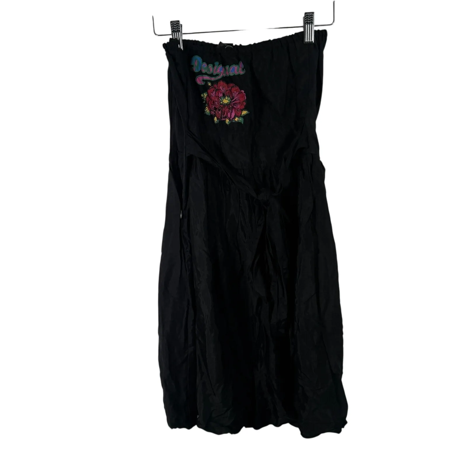 Desigual Vintage Strapless Mini Sun Dress Boho Artsy Y2K Womens 38 US Small 6 - Image 5