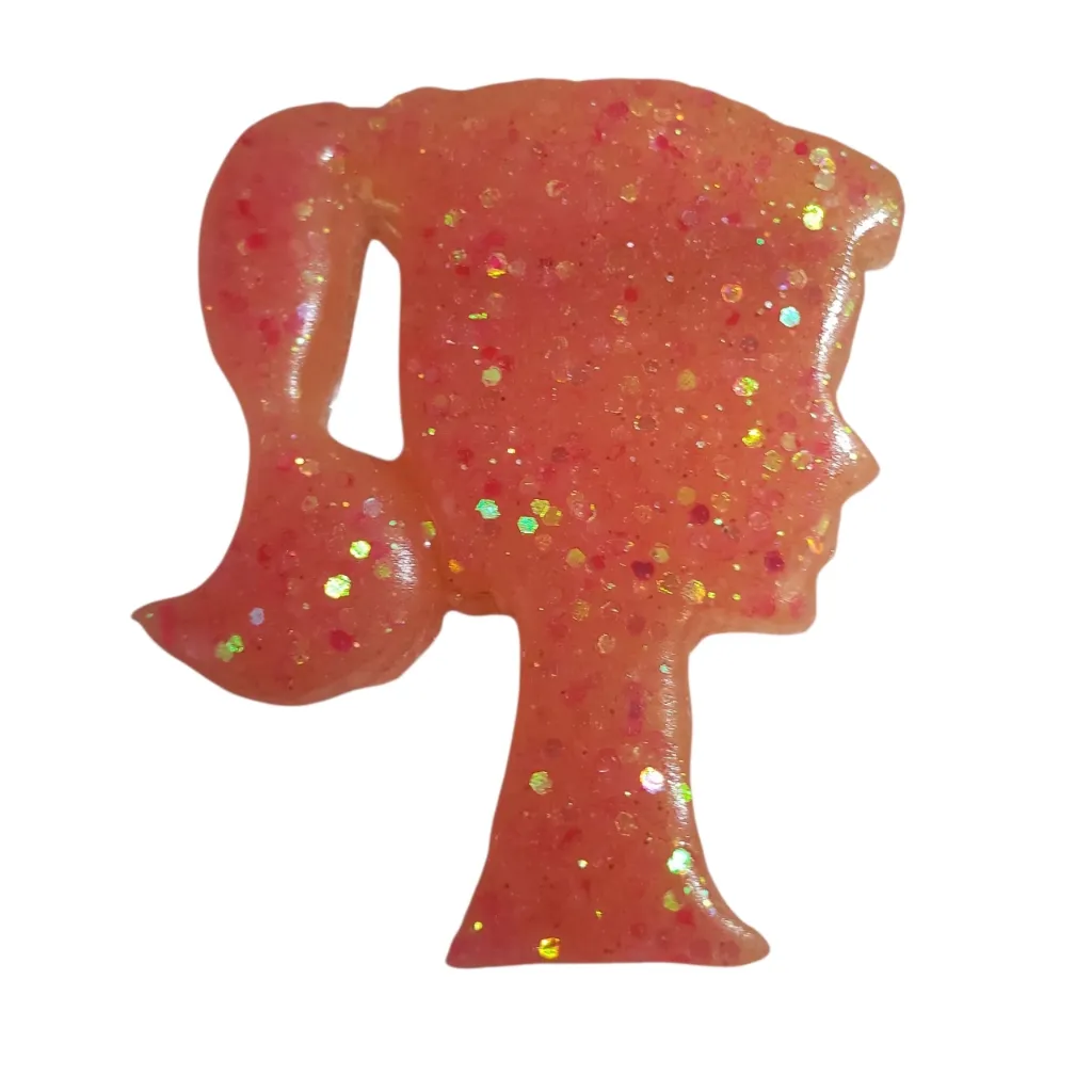 Handmade unique retro resin pinup brooches - Barbie head, mermaid, and poodle - Image 5