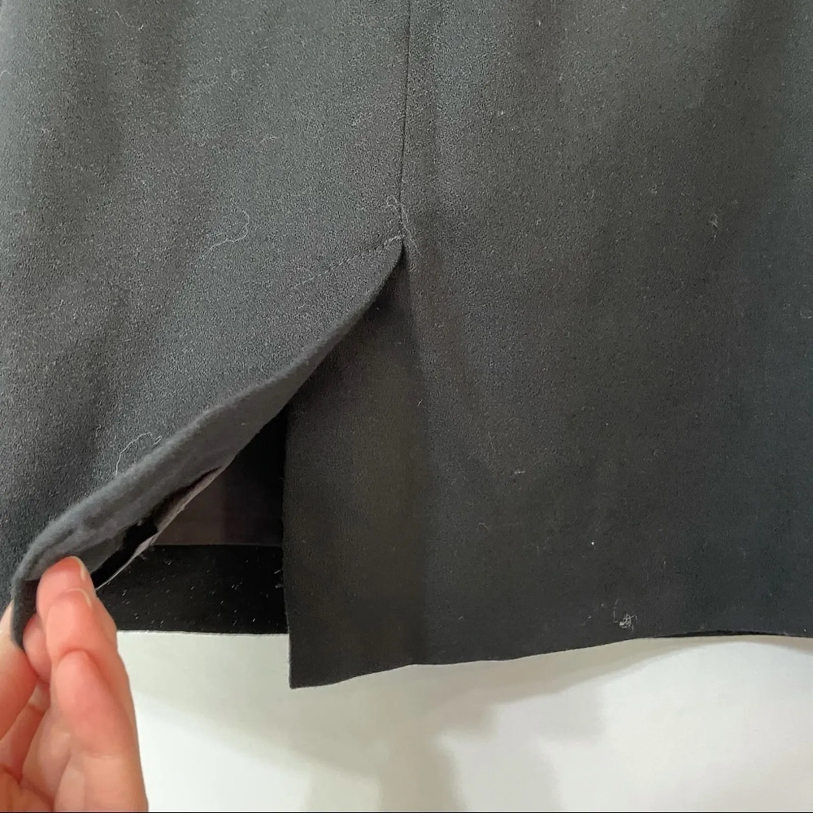 Cristian Trapani Pure Wool Black Pencil Skirt Womens 10 Dark Academia Preppy - Image 5