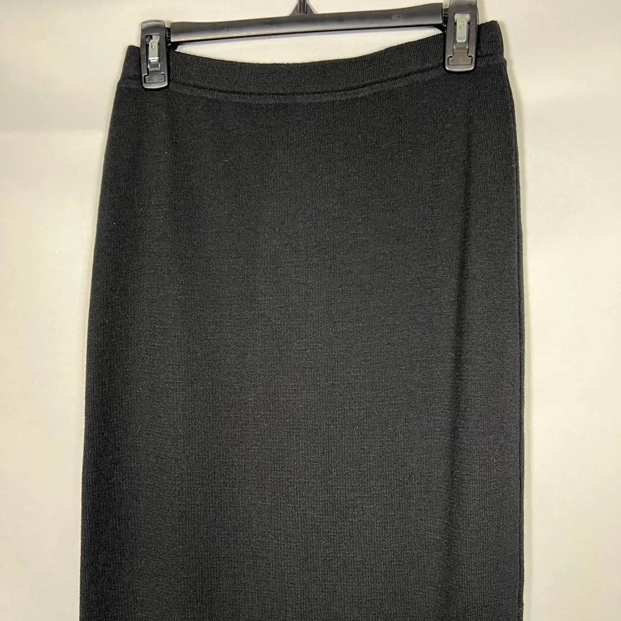 Sandy Bay Made in Italy Merino Wool Knit Maxi Skirt Medium Avant Garde Black - Image 2