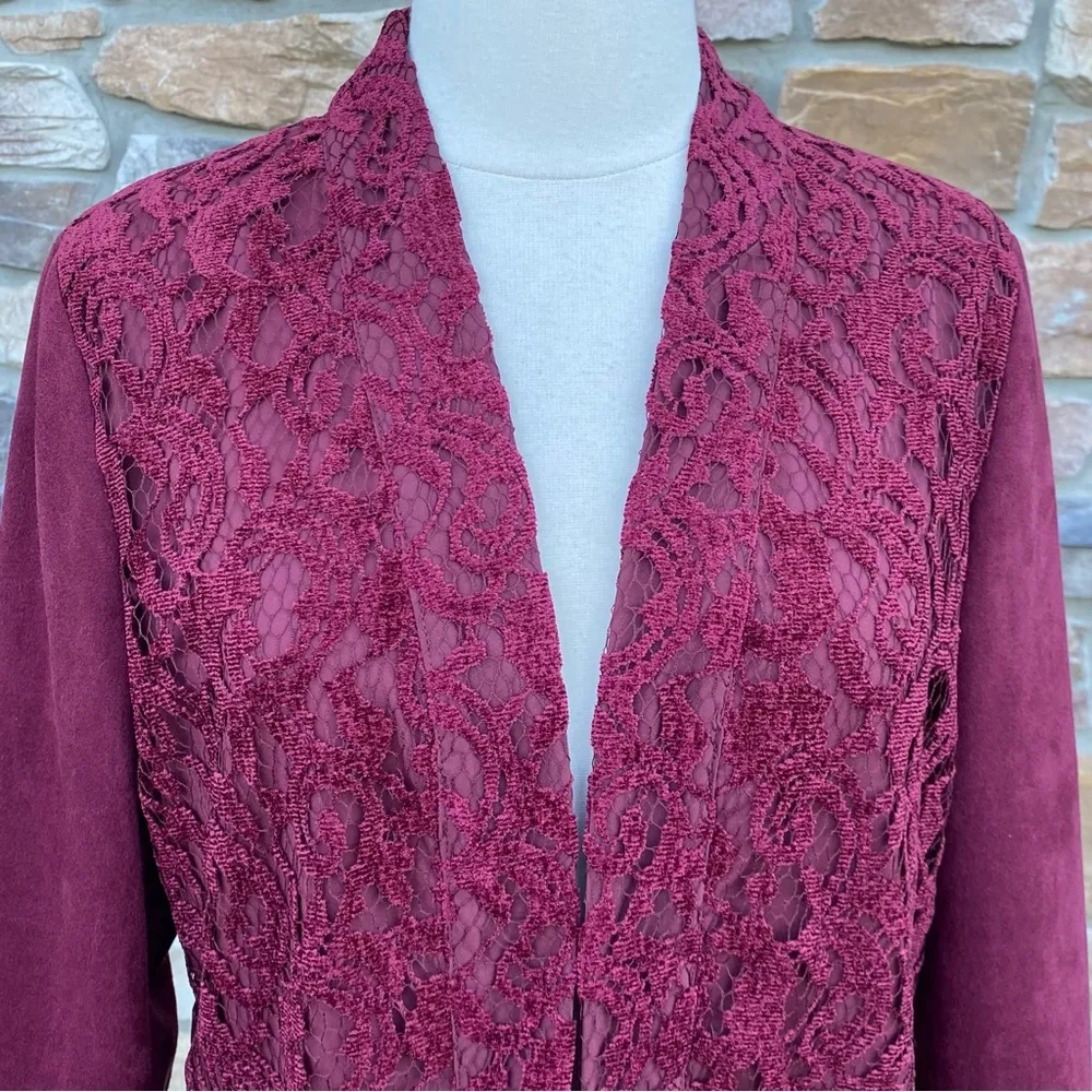 Chico’s lace and faux suede jacket - Image 7