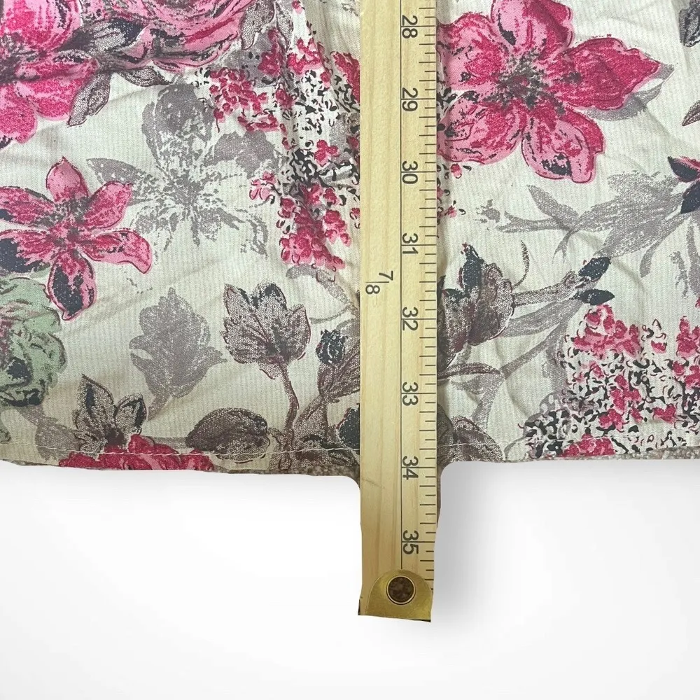 ENTRO Long Sleeve Pink Beige Gray Floral Baby Doll Dress Medium | NWT - Image 8