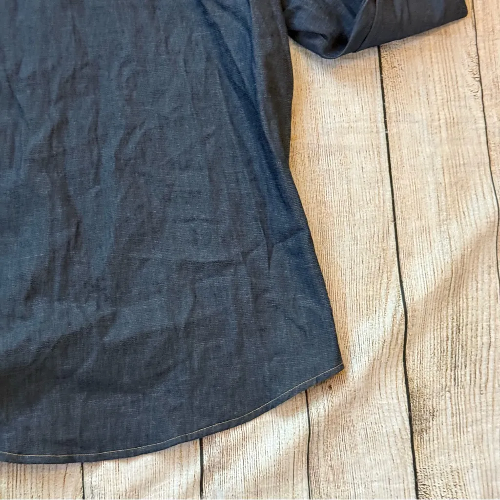 Vintage Triple LLL Brand Denim Western Embroidered Pearl Snap Long Sleeve Sz XL - Image 10