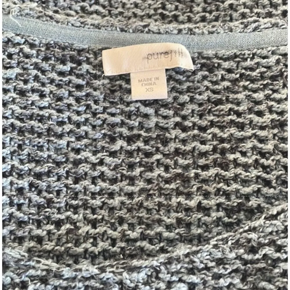 J. Jill Pure Jill Blue Open Knit Sweater Beachy Ocean Coastal Seaside Nautical - Image 4