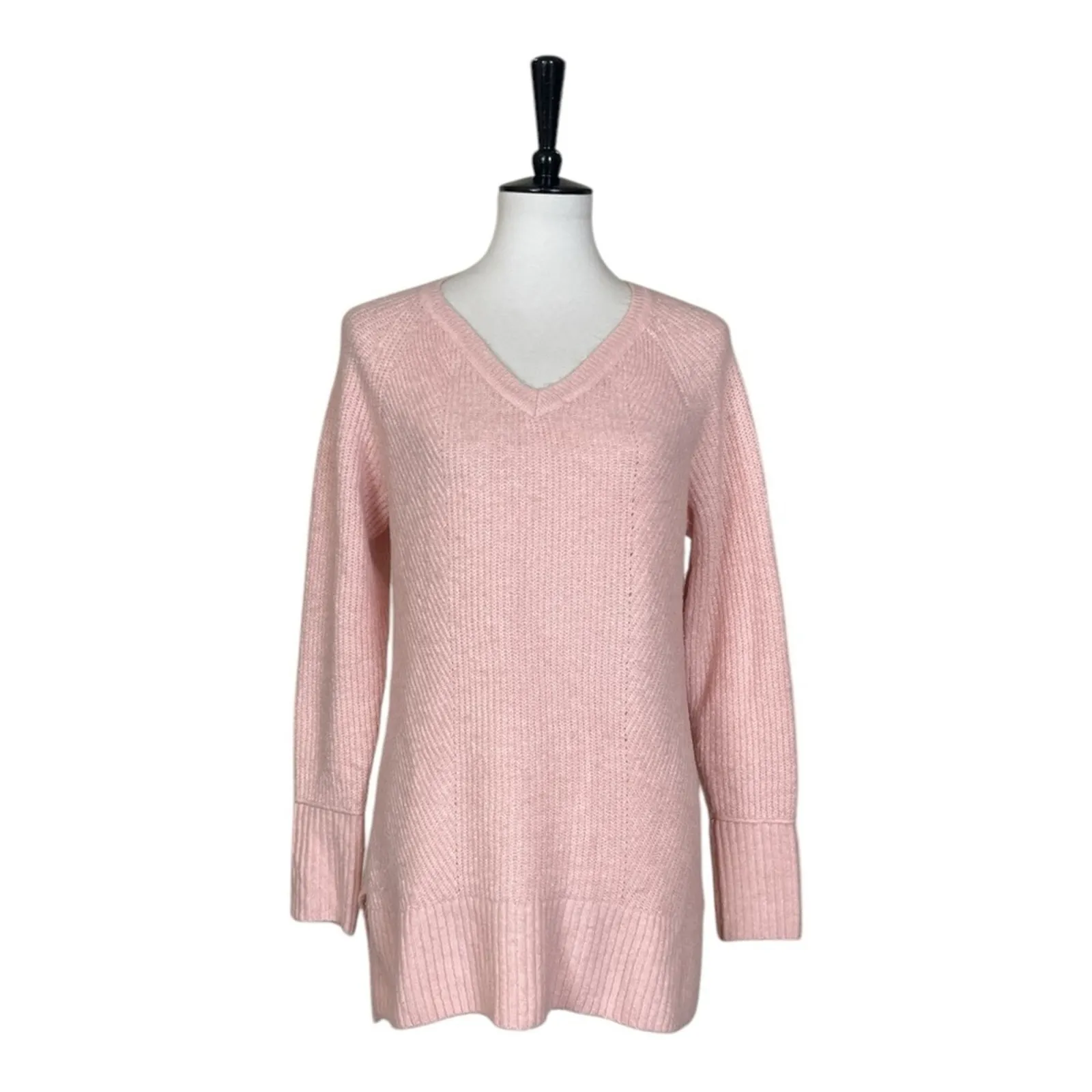 Westport Sweater Bundle V-neck Soft Fuzzy Ribbed Black Pink Women’s Size Medium - Image 3