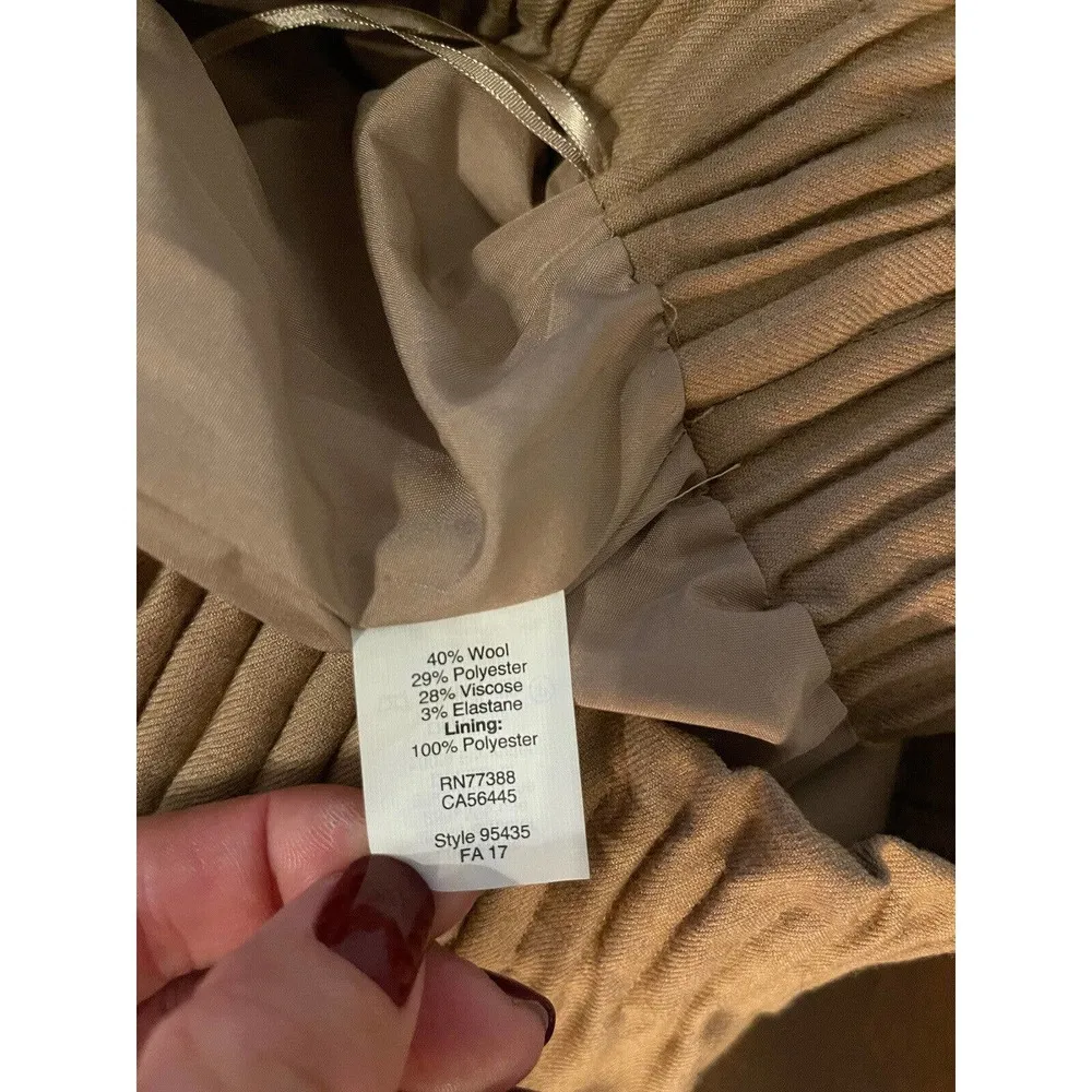 J. Crew Paperbag Skirt Tan Pockets Elastic Waist Wool Blend Sz. 2 Preppy Classic - Image 3