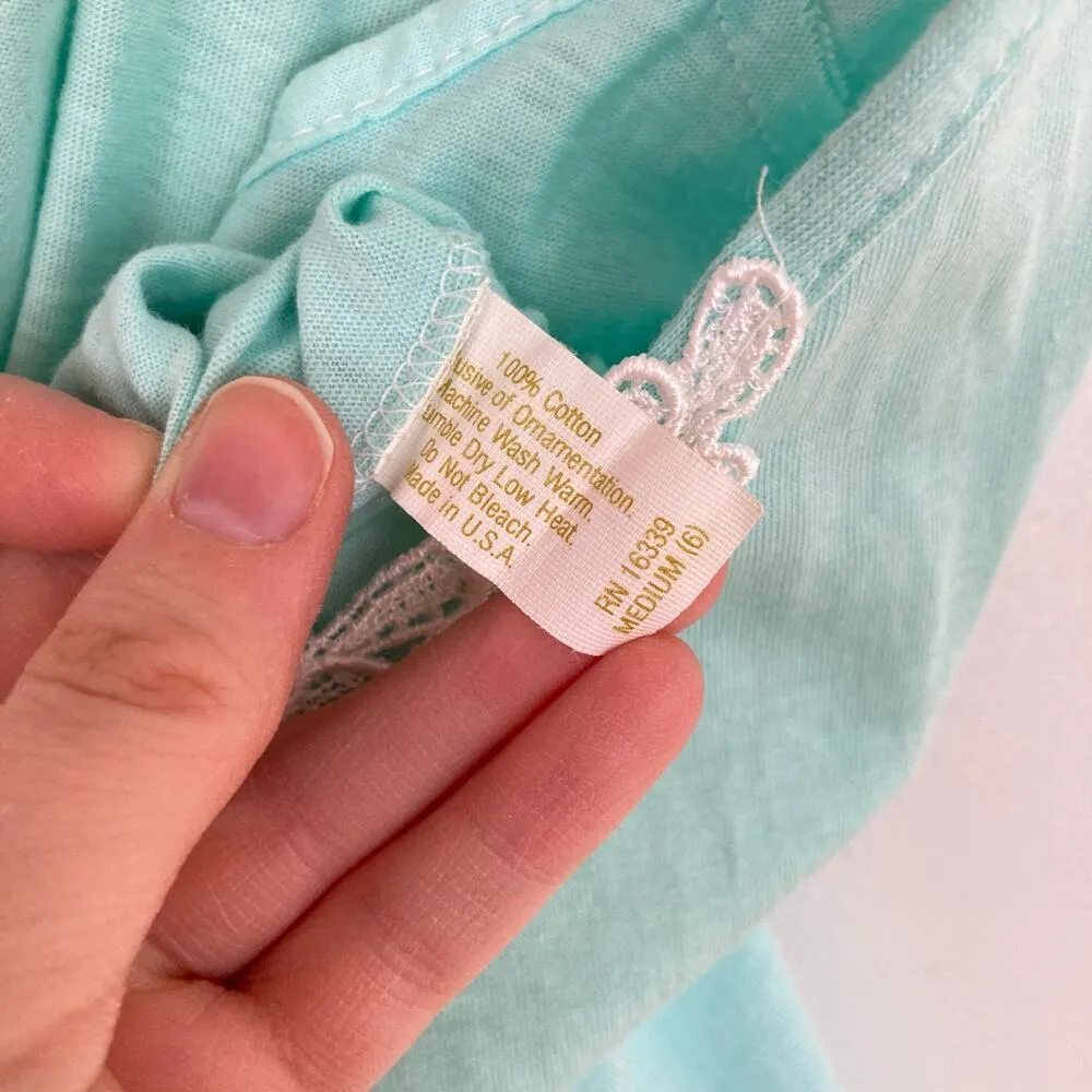 Vintage Y2K Womens S Mint Green Lace Trim Stretch Cami Fairy Coquette Twilight - Image 6