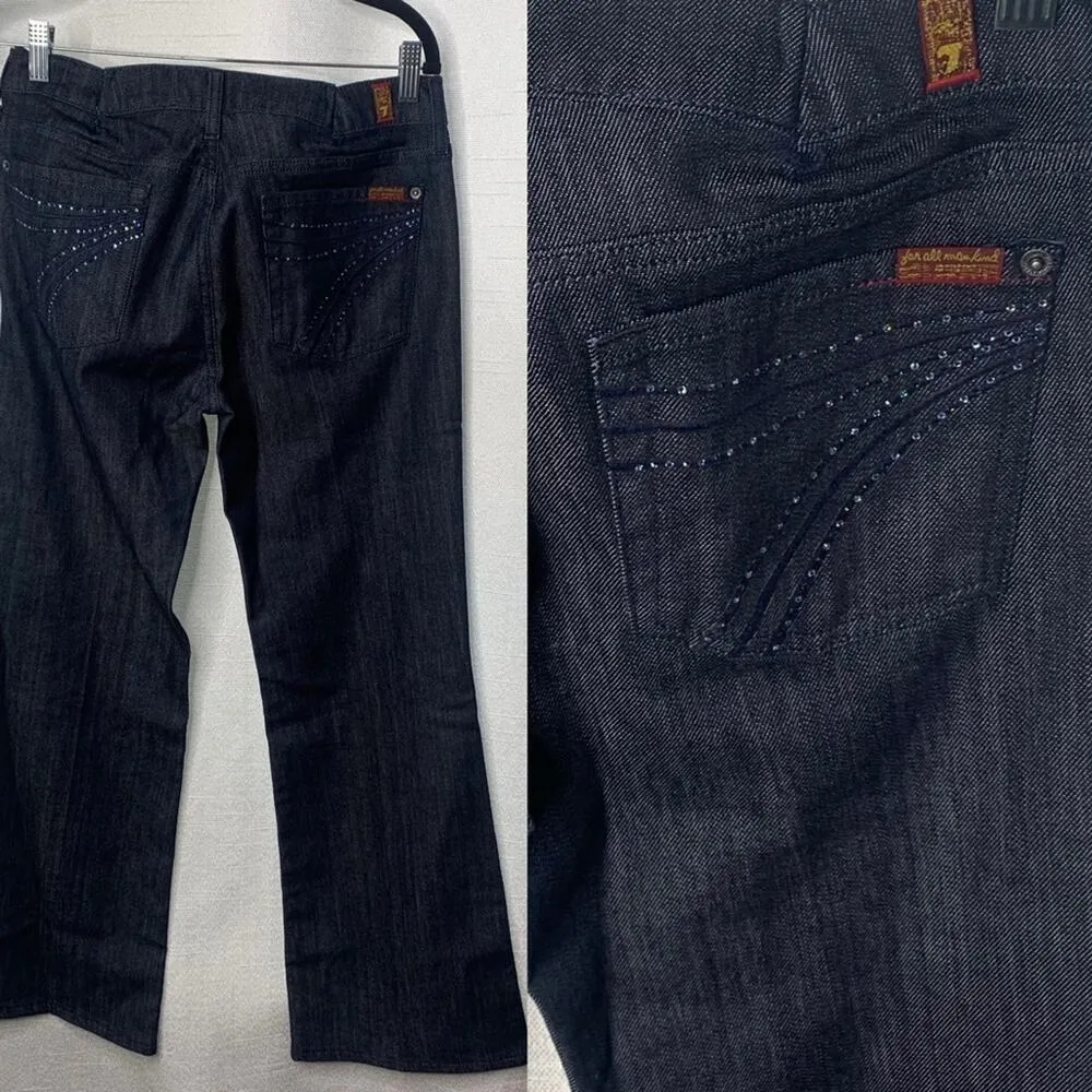 7 for all mankind embellished dojo boot cut equestrian jeans‎ size 30 western - Image 2