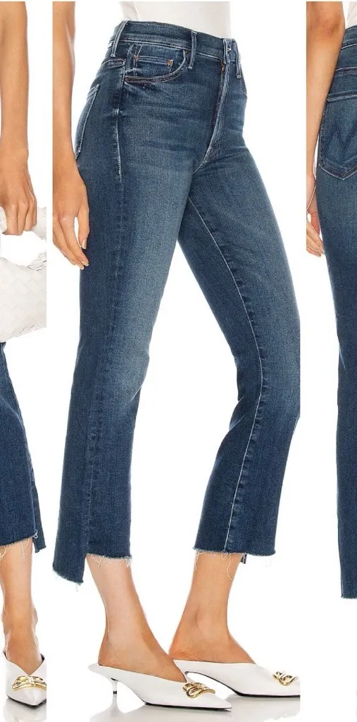 Mother Denim Insider Crop Step Fray In Sweet & Sassy Blue Size 26 - Image 1