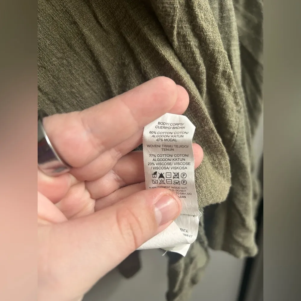 Lucky Brand Woven Mix Gauzy Henley Top Loose Fit - Image 11