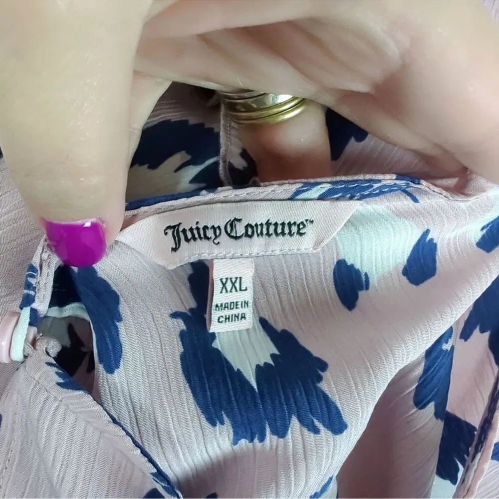 Juicy Couture Pink Top Blouse XX Large Ikat print/leopard print - Image 8