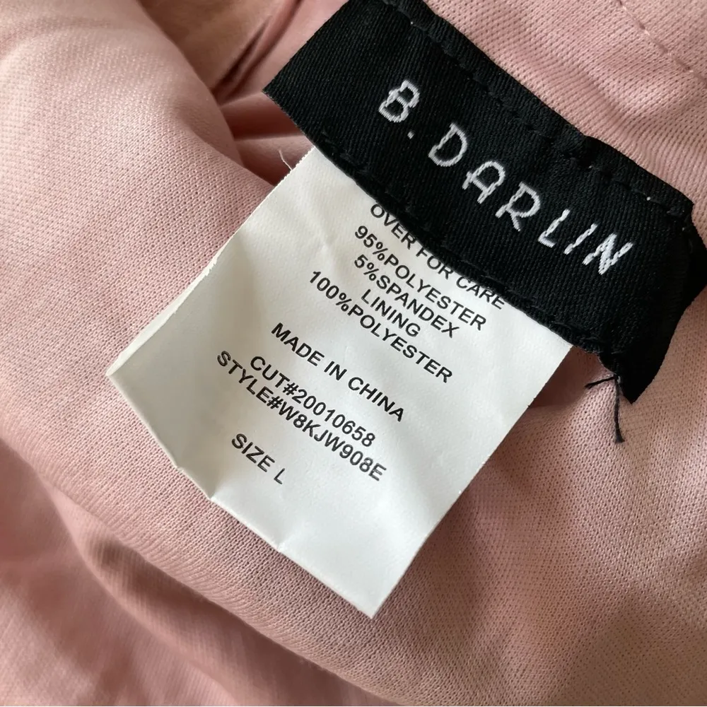 B Darlin Juniors' Sequined Open-Back Gown Pink Silver Sz L - Image 4