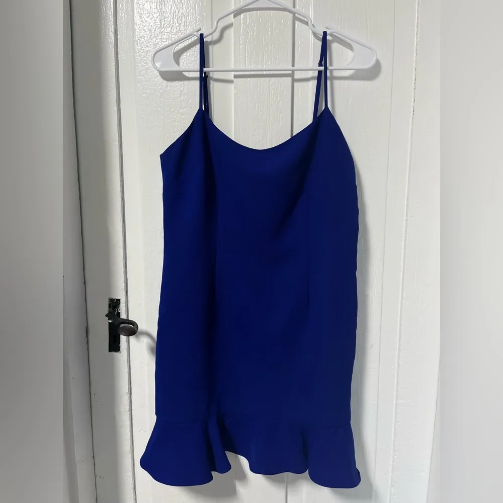 Lovers and Friends Teddy mini dress in cobalt blue size large - Image 3