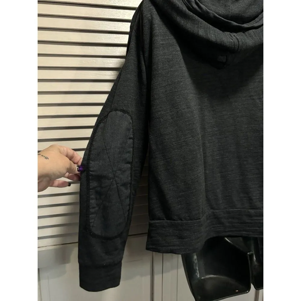 Howe Dark Gray‎ Snap Up Long Sleeve Hood Top Pockets Grommets Size Large Gray - Image 5