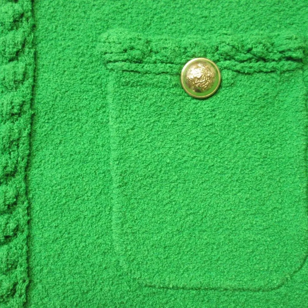 NWT J.Crew Odette Sweater Lady Jacket in Kelly Cotton-blend Boucle Cardigan L - Image 3