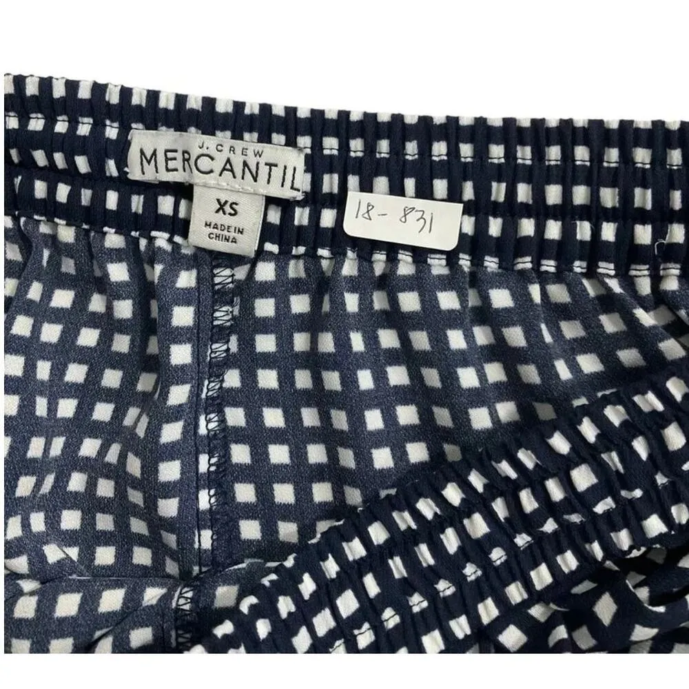 J. Crew Mercantile Blue & White Checked Drawstring Shorts Women's Sz XS | 18 - Image 3