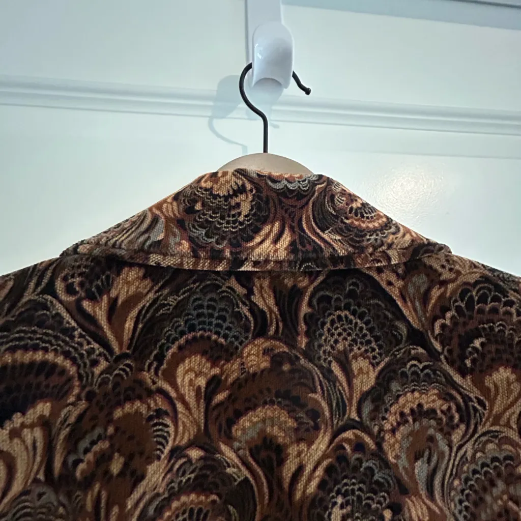 Handmade Paisley Blazer Brown Black Size XL - Image 10