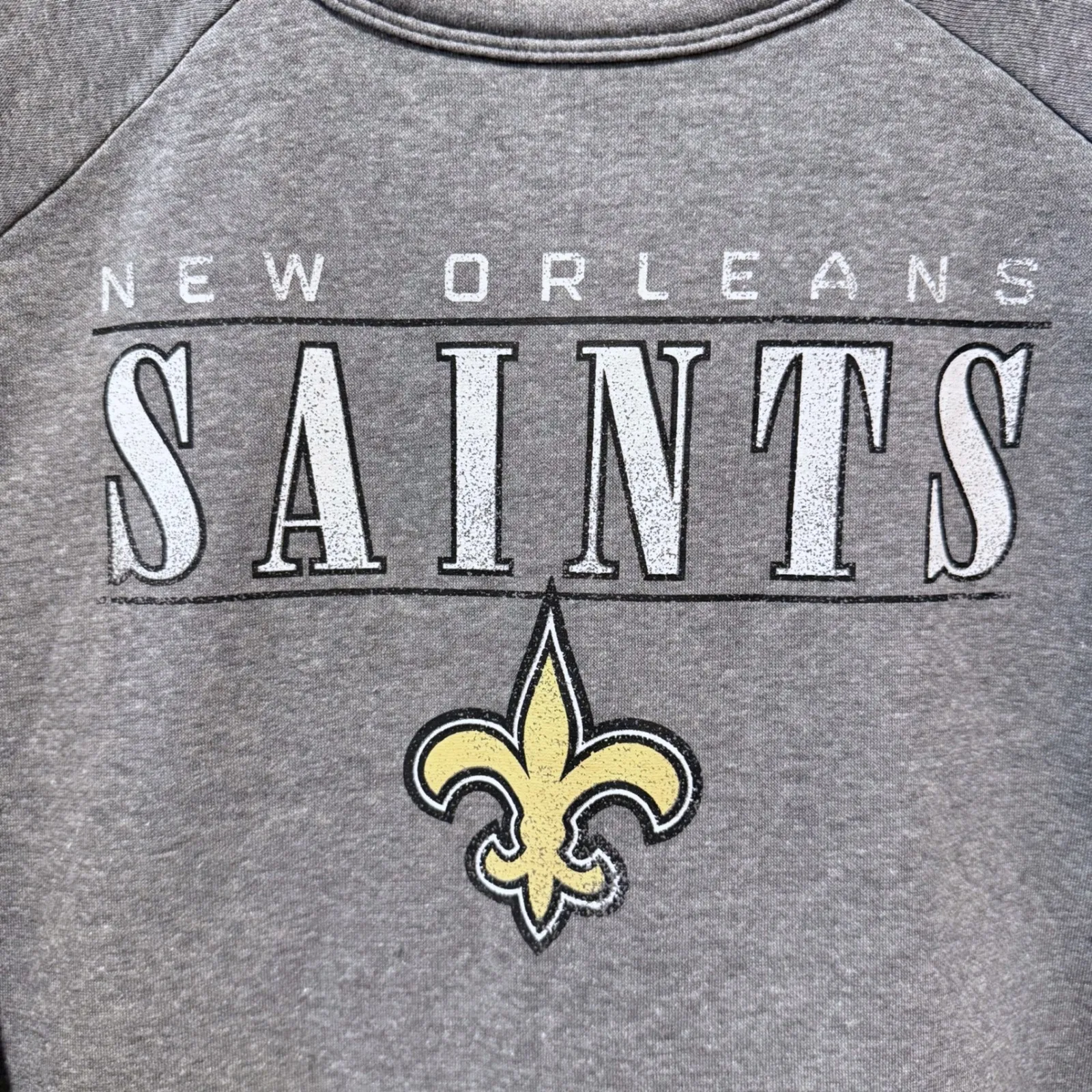 NFL Team Apparel New Orleans Saints Womens XL Pullover Crew Neck Sweatshirt NWT Gray - Image 2