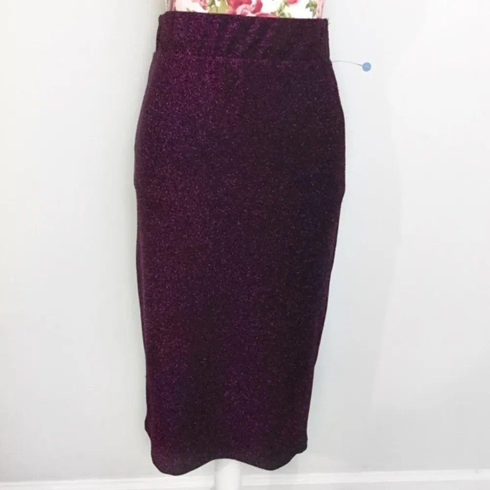NWOT Purple Midi Skirt Metallic Tinsel Wild Fable - Image 2