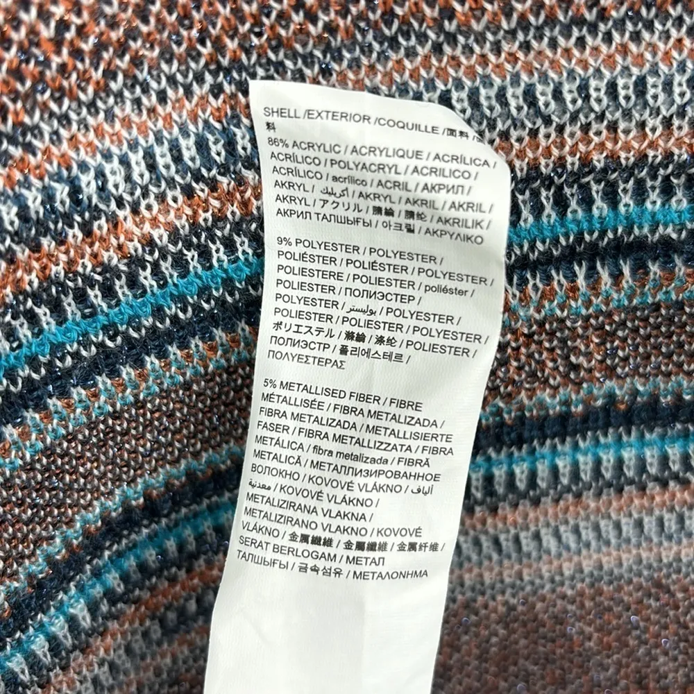 Desigual Floral Open Front Fringe Trim Duster Sweater Women’s Size Small - Image 4