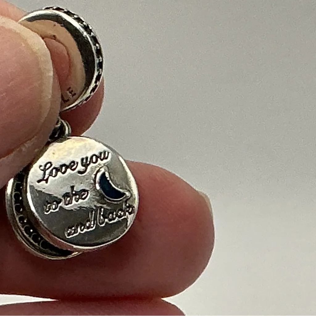 Pandora “Love You to the Moon and Back” Dangle Charm S925 ALE Sterling Silver - Image 2