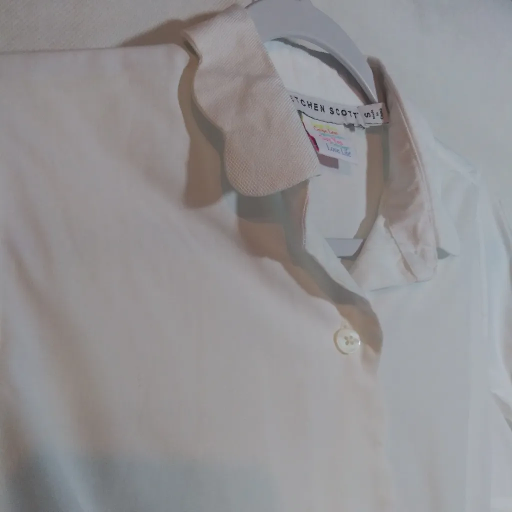 Gretchen Scott Pique All Day Shirt White Button-Up Shirt Size Small - Image 3