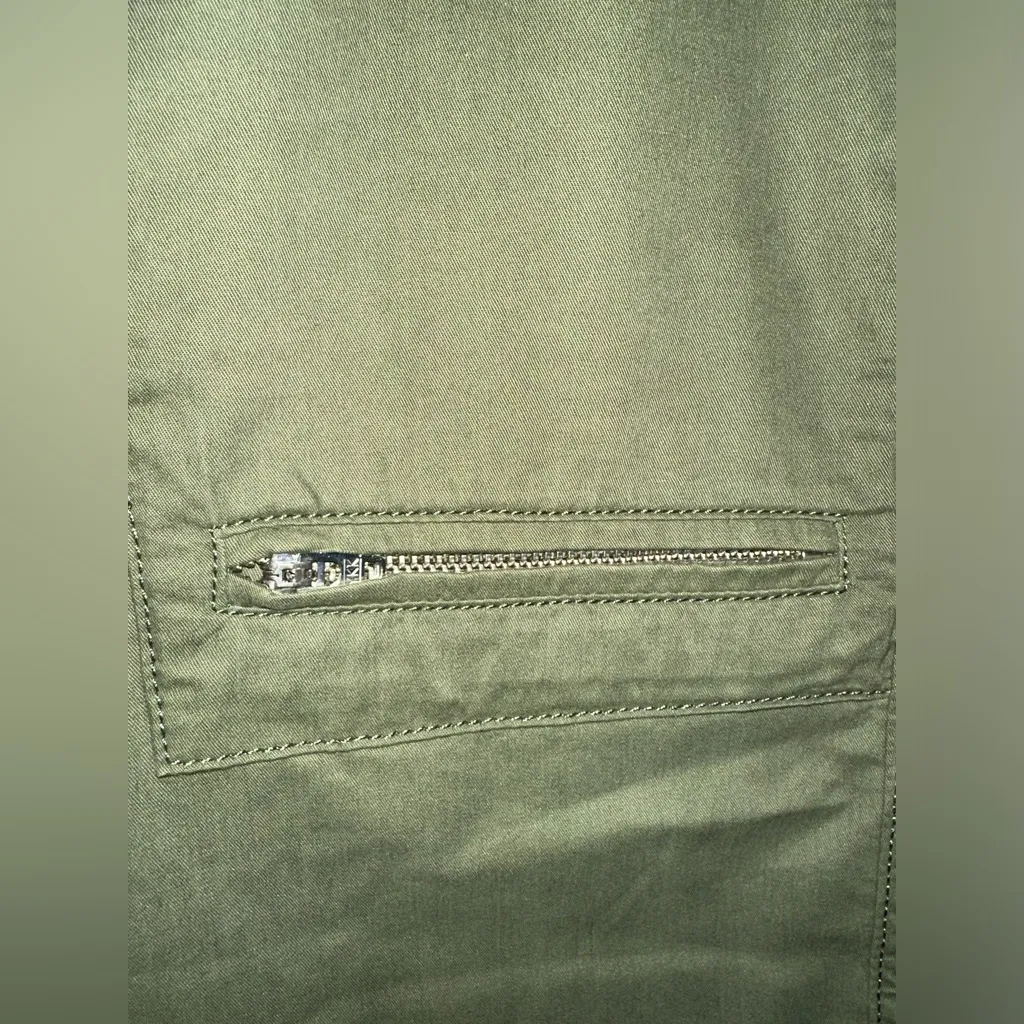 Maje Wide Leg Belted 100% Cotton Green Cargo Pants NWT Skze 36 (US‎ SMALL) - Image 8