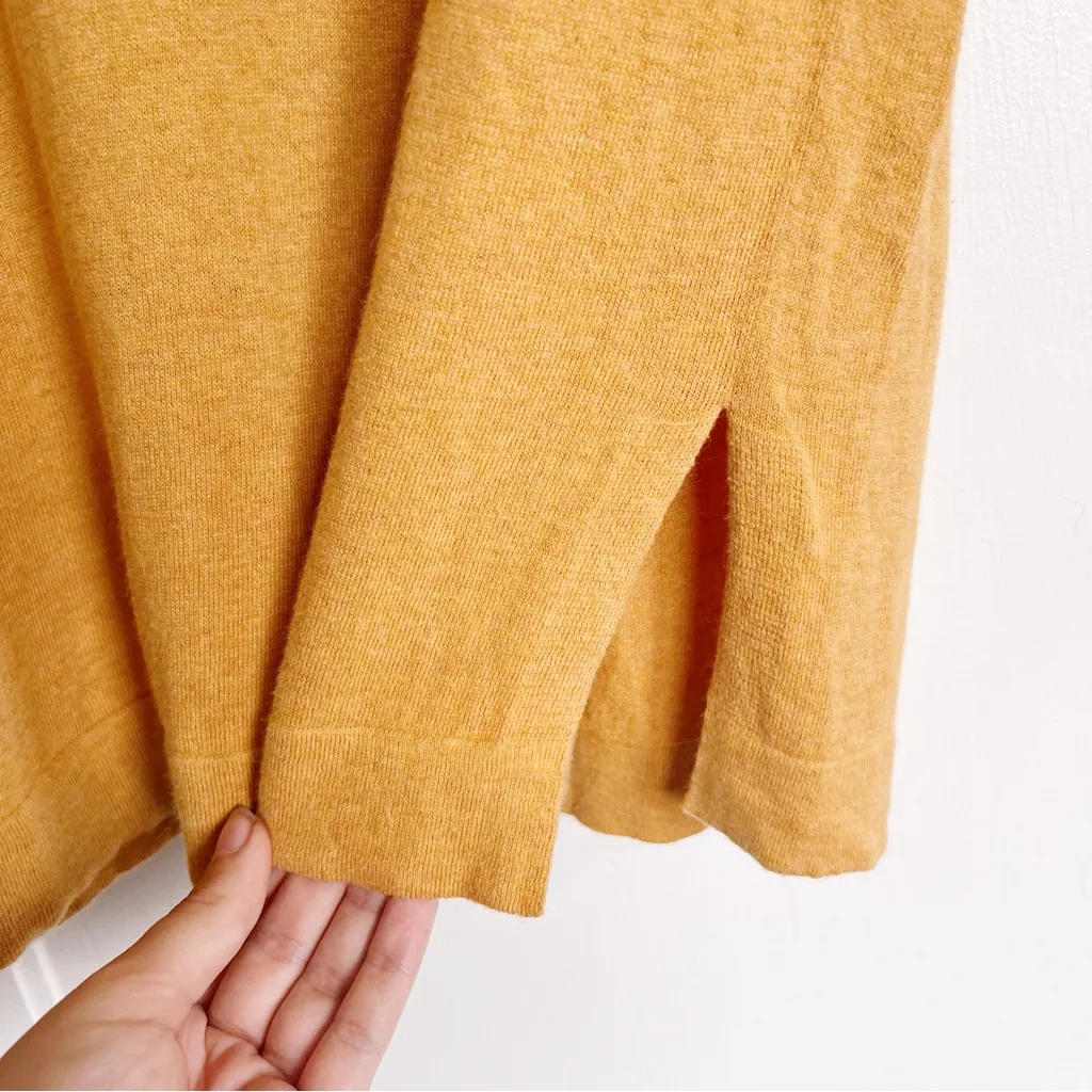 Eileen Fisher • Cashmere Blend Tunic Sweater hooded hoodie mustard yellow knit - Image 5
