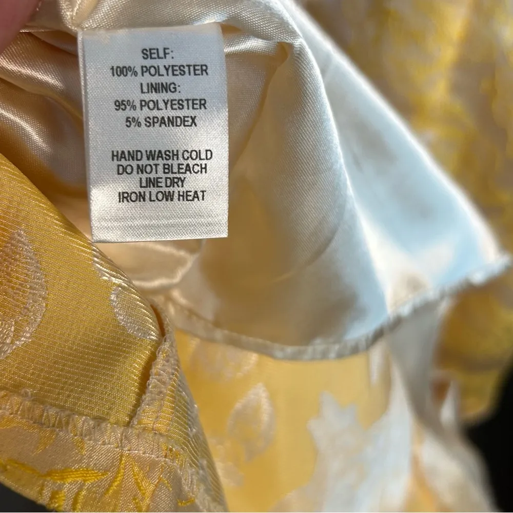 Lulus Bright Blooms Champagne Yellow Floral Jacquard Maxi Dress💛 Small - Image 10