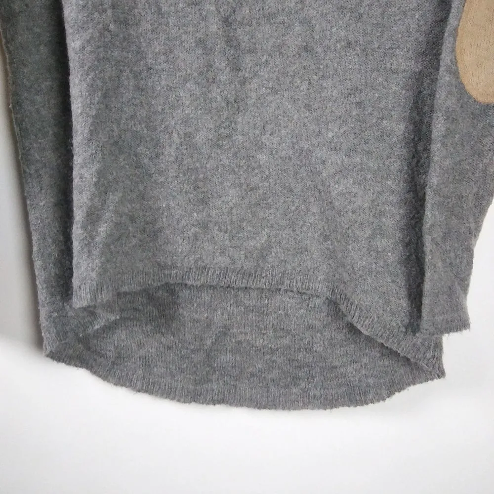 Gap  Women’s XS Gray Long Sleeve Patch Elbow Wool Blend Pullover Sweater - Image 4