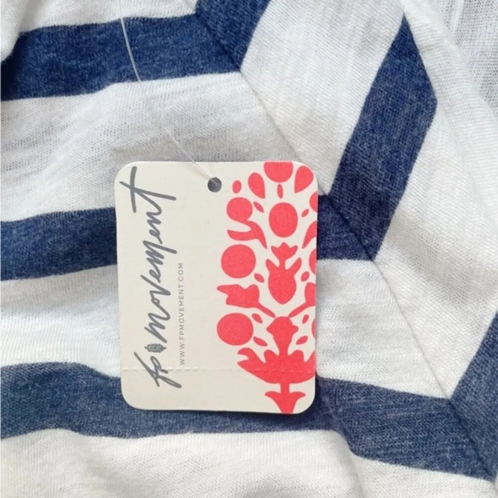 NWT Free People Keep Rolling Racerback Tank Navy Sage Combo Size Medium NEW - Image 12