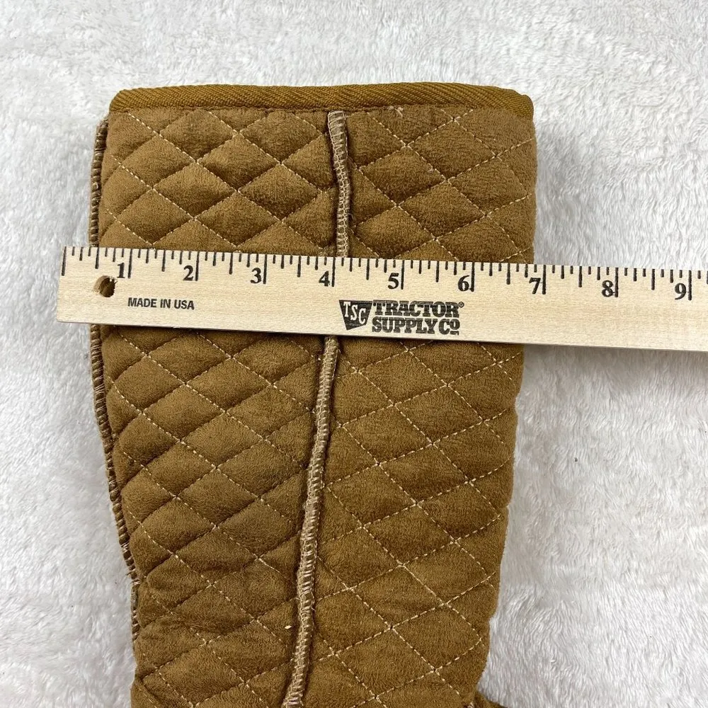 Airwalk Quilted Teagan Fur Lined Boots Womens Size 5.5 Cognac Brown Midcalf Warm - Image 11