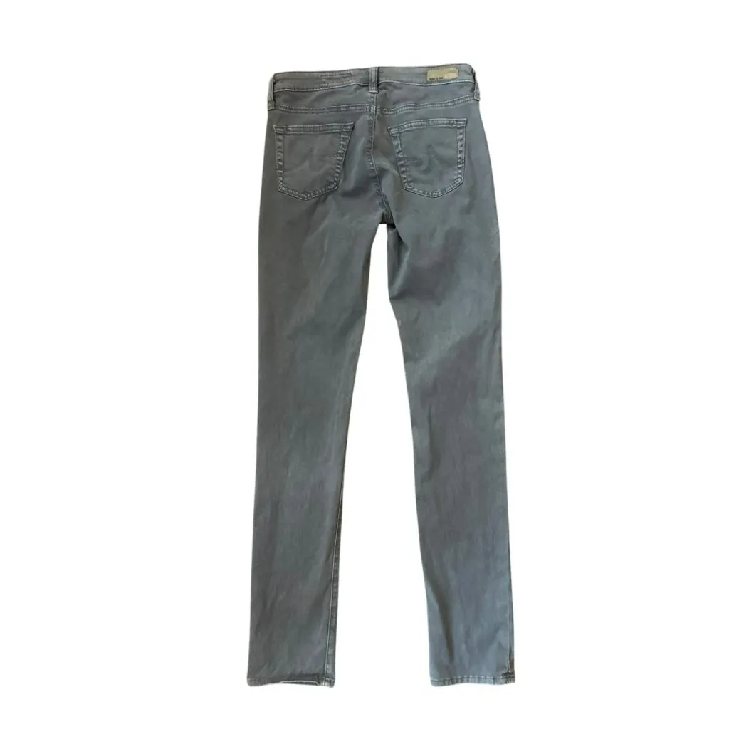 Adriano Goldschmied AG Pants The Edie 27R Gray Skinny Straight Mid Rise Moleskin - Image 2