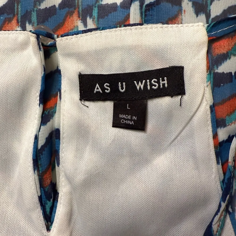 As U Wish Geometric Halter Mini Dress - Blue and White - Image 5