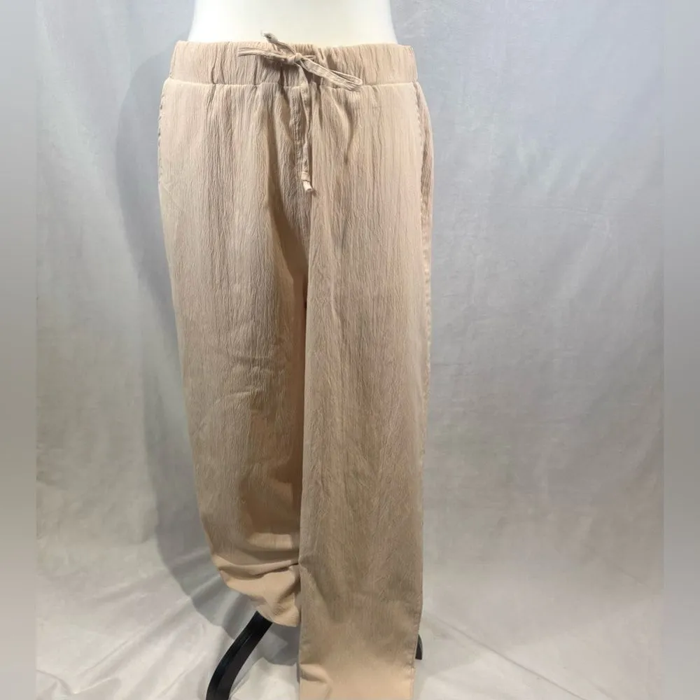 Cotton linen high waisted wide leg casual pants size XL - Image 2