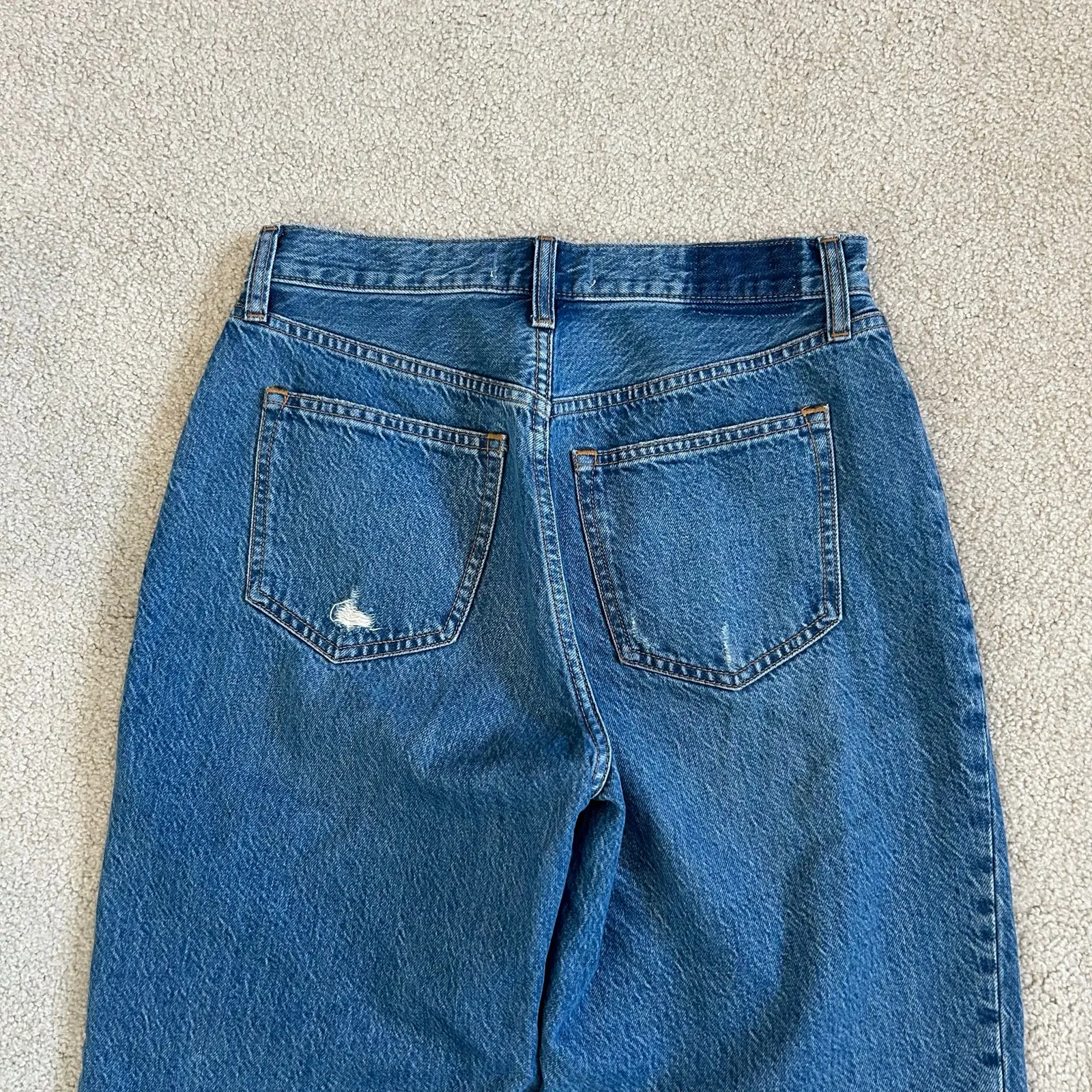 Abercrombie & Fitch The Loose High Rise Jeans Raw Hem Relaxed Baggy Size 27/4 - Image 5