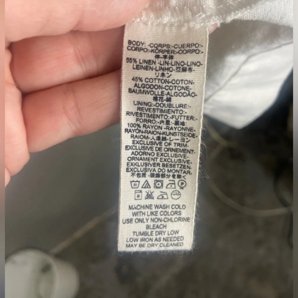 Carolina White Button-Up Mini Dress Sz
4 LIKE NEW linen blend - Image 12