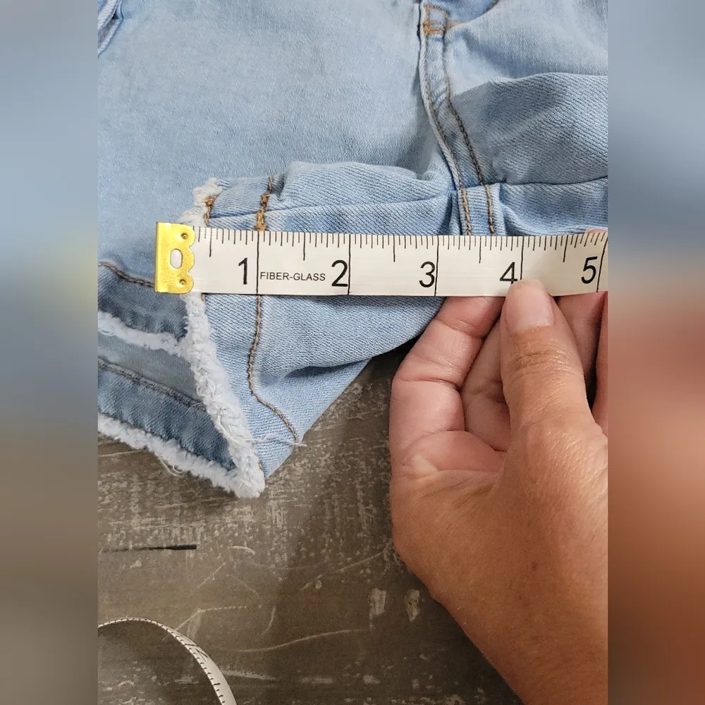 Bebe Y2K Light Blue Denim Women's Shorts Size 4 - Image 11