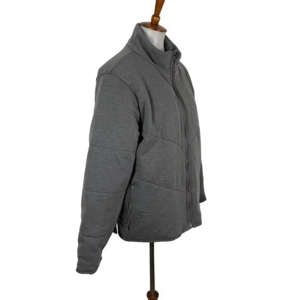 Three Dots  Gray Full Zip Puffer Jacket Heather Pavement XL Lightweight‎ Quilted - Image 2