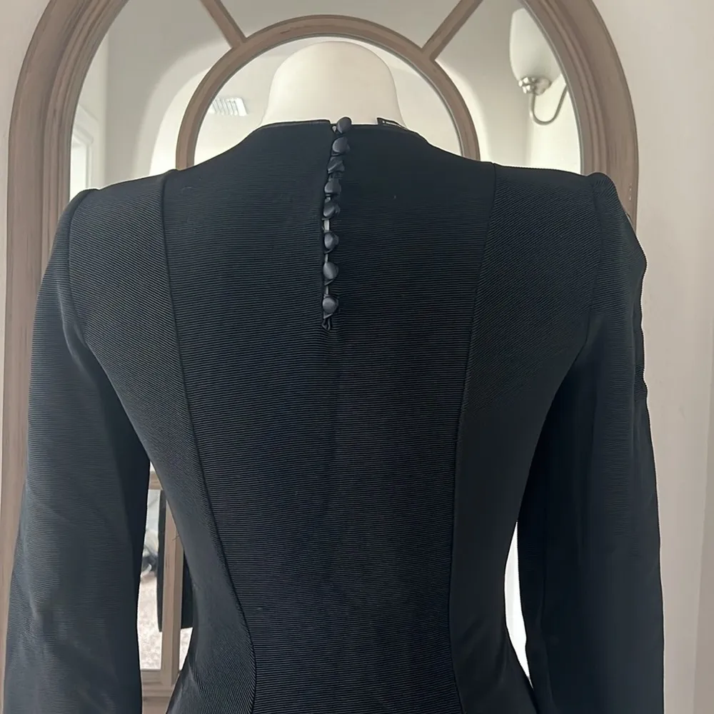 Giorgio Armani Fit & Flare Long Sleeve Ribbed Black Dress, Size 2, EXCELLENT! - Image 8