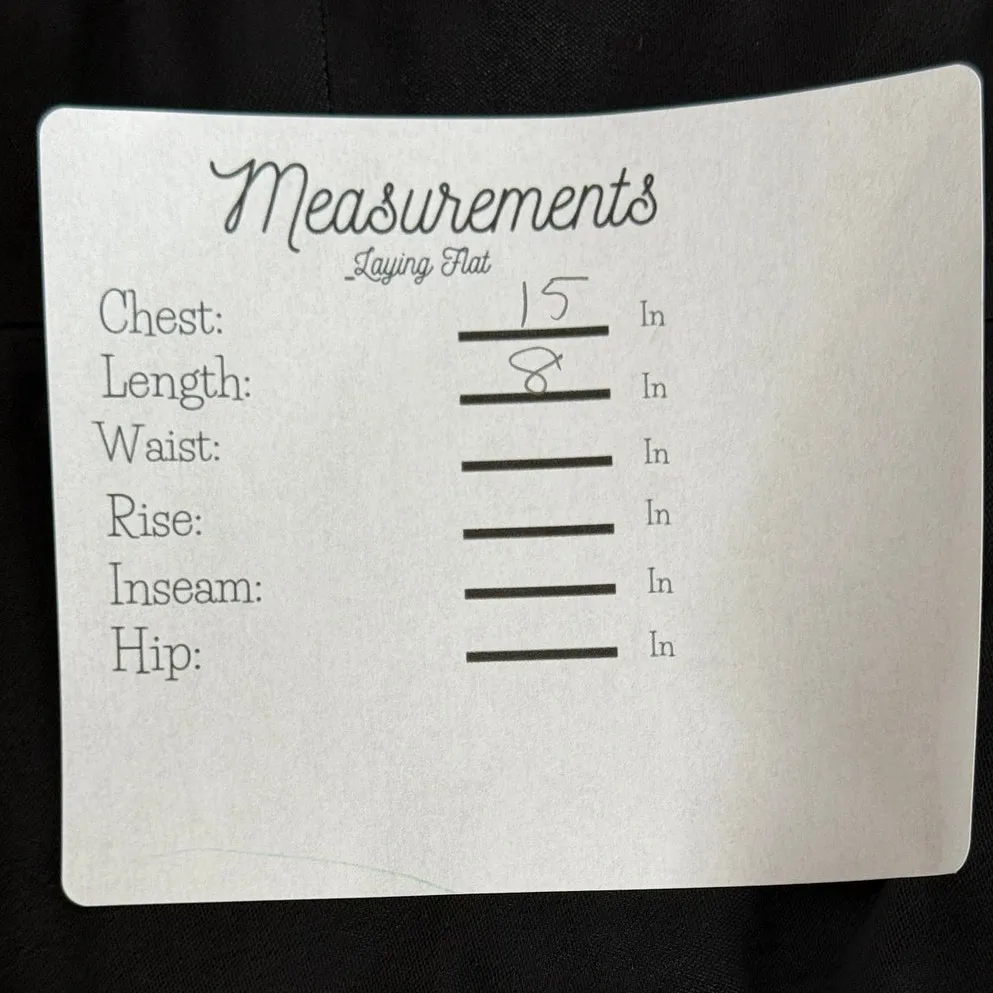 Zara Ruffled Satin Crop Top Adjustable Straps Front Buttons Smocked Back M Black - Image 8