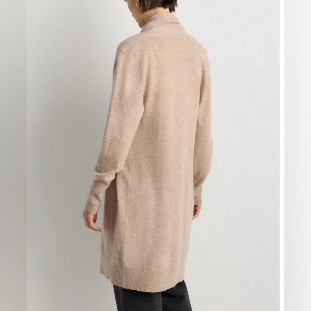 Quince Mongolian 100% Cashmere Duster Cardigan Sweater Size Large NWT Oatmeal - Image 3