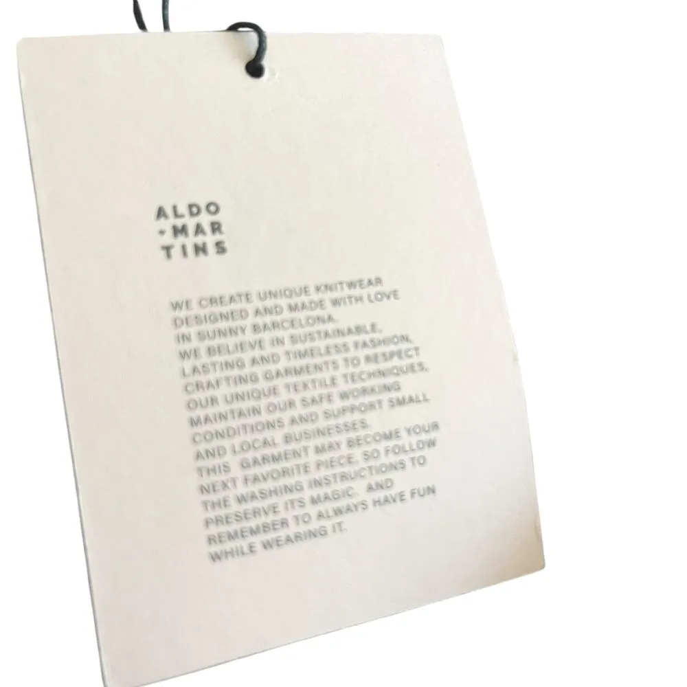 Aldo + Martins Black Abstract Stripe Alpaca Wool Ruffle Hem Cardigan Sweater NWT Size L - Image 9