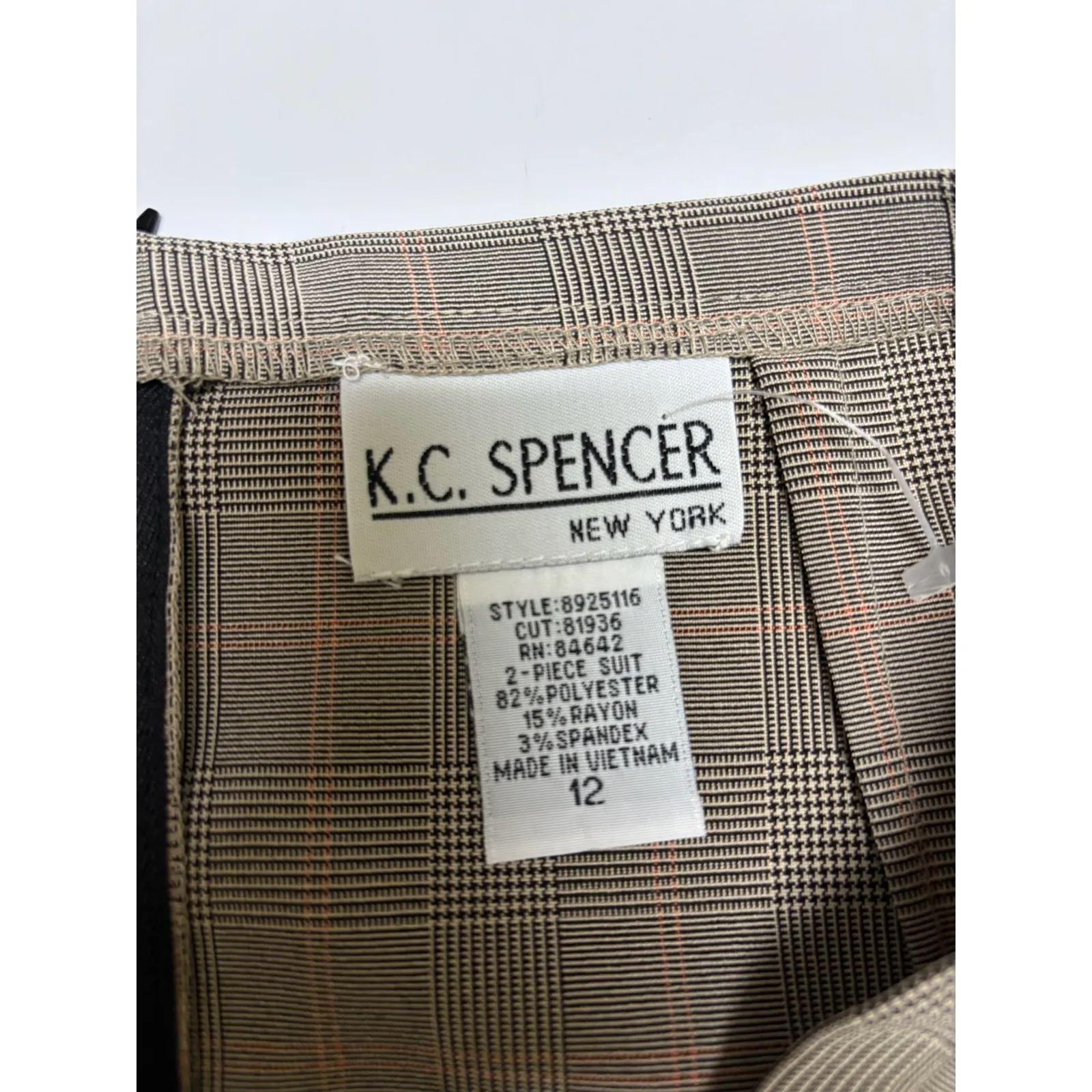 KC Spencer Plaid Skirt Brown/Beige/Pink Size 12 NEW Pleated‎ Ruffle VINTAGE Y2K Brown - Image 4